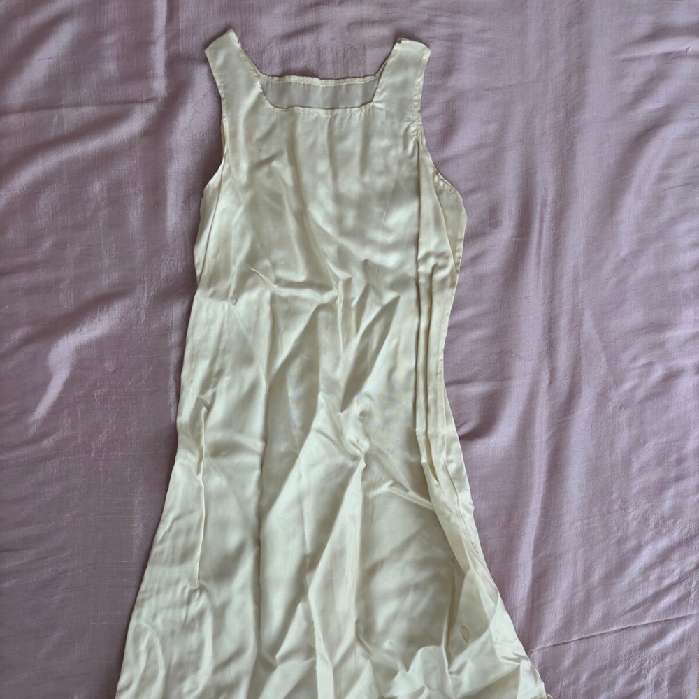 Lovely Vintage Children's Satin Tank Dress with Peplum Hem M